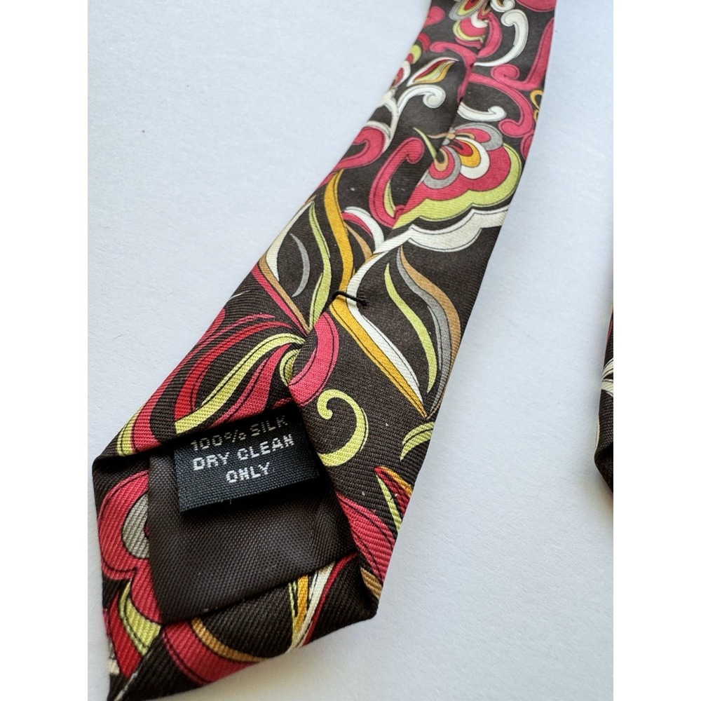 Vera Bradley Tie Red Brown Yellow Floral - Picture 2 of 3